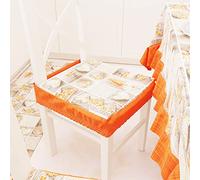PETTI Artigiani Italiani - Cojines para silla de cocina con elástico de 2 piezas, fundas de cojín para silla de algodón con elástico de 40 x 40 cm - Juego de 2 diseños Lidia Naranja 100% Made in Italy