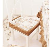 PETTI Artigiani Italiani - Cojines para Silla de Cocina con elástico de 2 Piezas, Fundas de cojín para Silla de algodón con elástico de 40 x 40 cm - Juego de 2 diseños Lidia marrón 100% Made in Italy