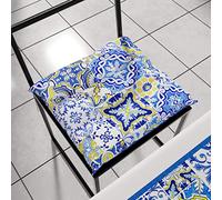 PETTI Artigiani Italiani - Cojines para Silla de Cocina, Juego de 6 Cojines para sillas de Cocina, Fundas para sillas de Cocina de Microfibra con impresión Digital y Lazos, 100% Fabricado en Italia
