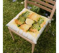 PETTI Artigiani Italiani - Cojines para Silla de Cocina, Juego de 6 Cojines para sillas, Fundas para sillas de Microfibra con impresión Digital y Lazos, diseño de Frutas, Limones y piñas, 100%
