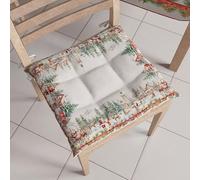 Petti Artigiani Italiani - Cojines para Silla de Cocina navideños, Cojines para sillas de Navidad, Juego de 6 Unidades, Cojines para sillas navideños de Microfibra con Lazos, 100% Fabricado en Italia