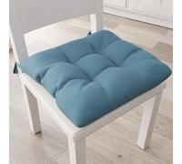 PETTI ARTIGIANI ITALIANI - Cojines para sillas de Cocina, Set de 6 Almohadillas para sillas de Cocina, Fundas de algodón para sillas con Lazos, Azul aviación, 100% Fabricado en Italia