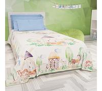 PETTI ARTIGIANI ITALIANI - Colcha Cama 160x250 cm Microfibra, Primavera Verano, Colchas Bouti Modernas, Edredón Cubrecama Ligero, Individual, Party Niño 02, 100% Made in Italy