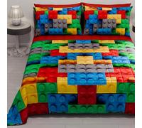 PETTI ARTIGIANI ITALIANI - Colcha Cama 170x260 cm Microfibra, Primavera Verano, Edredón Cubrecama Individual, Colchas Bouti Modernas, Bloquecitos, 100% Made in Italy