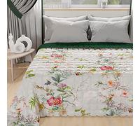 PETTI ARTIGIANI ITALIANI - Colcha Cama 170x260 cm Microfibra, Primavera Verano, Edredón Cubrecama Individual, Colchas Bouti Modernas, Spring Gris, 100% Made in Italy