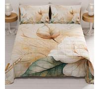 PETTI ARTIGIANI ITALIANI - Colcha Cama 220x260 cm Microfibra, Primavera Verano, Edredón Cubrecama una Plaza y Media, Colchas Bouti Modernas, Floral 154, 100% Made in Italy