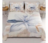 PETTI ARTIGIANI ITALIANI - Colcha Cama 220x260 cm Microfibra, Primavera Verano, Edredón Cubrecama una Plaza y Media, Colchas Bouti Modernas, Floral 164, 100% Made in Italy