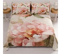 PETTI ARTIGIANI ITALIANI - Colcha Cama 220x260 cm Microfibra, Primavera Verano, Edredón Cubrecama una Plaza y Media, Colchas Bouti Modernas, Floral 20, 100% Made in Italy