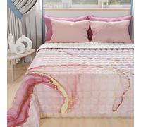 PETTI ARTIGIANI ITALIANI - Colcha Cama 220x260 cm Microfibra, Primavera Verano, Edredón Cubrecama una Plaza y Media, Colchas Bouti Modernas, Mármol Polvo, 100% Made in Italy