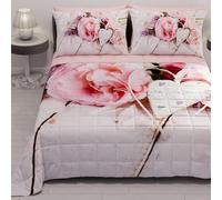 PETTI ARTIGIANI ITALIANI - Colcha Cama 220x260 cm Microfibra, Primavera Verano, Edredón Cubrecama una Plaza y Media, Colchas Bouti Modernas, Country Chic, 100% Made in Italy