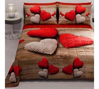 PETTI Artigiani Italiani - Colcha de Plaza y Media de Verano 220 x 260 cm 100 g/m² Reversible, Colcha de Plaza y Media Primavera, Colcha Ligera, corazón, 100% Made in Italy