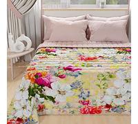 PETTI ARTIGIANI ITALIANI - Colcha Cama 220x260 cm Microfibra, Primavera Verano, Edredón Cubrecama una Plaza y Media, Colchas Bouti Modernas, Spring Colorido, 100% Made in Italy