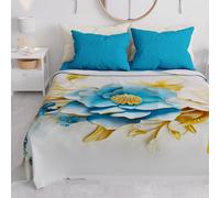 PETTI ARTIGIANI ITALIANI - Colcha Cama 260x250 cm Microfibra, Primavera Verano, Colchas Bouti Modernas, Edredón Cubrecama Doble, Floral Cerámica 03, 100% Made in Italy
