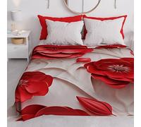 PETTI ARTIGIANI ITALIANI - Colcha Cama 260x250 cm Microfibra, Primavera Verano, Colchas Bouti Modernas, Edredón Cubrecama Ligero Doble, Floral 05-14, 100% Made in Italy