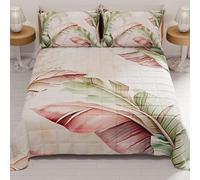 PETTI ARTIGIANI ITALIANI - Colcha Cama 270x260 cm Microfibra, Primavera Verano, Edredón Cubrecama Doble, Colchas Bouti Modernas, Floral 191, 100% Made in Italy