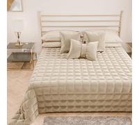 PETTI ARTIGIANI ITALIANI - Colcha Cama de Plaza y Media en Suave Terciopelo 220x260 cm, Edredón de Primavera y Otoño, Crema, 100%