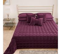 PETTI ARTIGIANI ITALIANI - Colcha Cama de Plaza y Media en Suave Terciopelo 220x260 cm, Edredón de Primavera y Otoño, Violeta, 100%