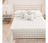 PETTI ARTIGIANI ITALIANI - Colcha Cama en Suave Terciopelo Matrimonial 270x260 cm, Edredón de Primavera y Otoño, Blanco