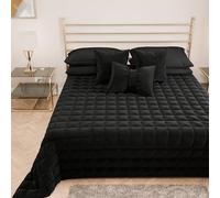 PETTI ARTIGIANI ITALIANI - Colcha Cama Individual en Suave Terciopelo 160x260 cm, Edredón de Primavera y Otoño, Negro, 100%