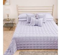 PETTI ARTIGIANI ITALIANI - Colcha Cama Matrimonial en Suave Terciopelo 270x260 cm, Edredón de Primavera y Otoño, Lila, 100%