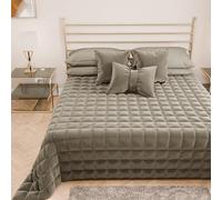 PETTI ARTIGIANI ITALIANI - Colcha Cama Matrimonial en Suave Terciopelo 270x260 cm, Edredón de Primavera y Otoño, Barro, 100%