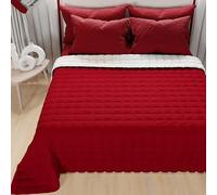 PETTI ARTIGIANI ITALIANI - Colcha en Microfibra Doble Reversible 240x260 cm, Cubre Cama Primavera Doble, Edredón 2 Personas, Beis Burdeos