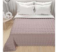 PETTI ARTIGIANI ITALIANI - Colcha en Microfibra Maxi Doble Reversible 270x260 cm, Cubre Cama Primavera, Colchas 2 Personas, Rosa Blanco