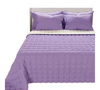 PETTI ARTIGIANI ITALIANI - Colcha en Microfibra Maxi Doble Reversible 270x260 cm, Cubre Cama Primavera, Colchas 2 Personas, Crema Lila