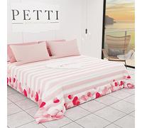 PETTI Artigiani Italiani - Colcha Primavera Verano Un Cuadrado y Medio Diseño Romántico 01 100% Microfibra Hipoalergénica 100% Fabricado en Italia