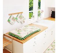 PETTI Artigiani Italiani - Cubre hornillo, cubrefogones y cubrefuegos de Cocina, 1 Pieza Cubre hornillo de algodón 48 x 73 cm Lidia Verde 100% Made in Italy