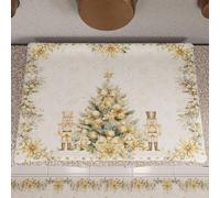 Petti Artigiani Italiani - Cubre hornillo navideño para Cocina, Cubre encimera 50 x 70 cm, Tachuelas Xmas Gold, 100% Made in Itay