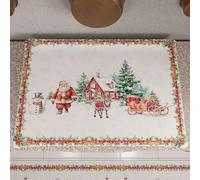 Petti Artigiani Italiani - Cubre hornillo navideño para Cocina, Cubre Placa de Cocina 50 x 70 cm, Tachuelas Santas Land, 100% Made in Itay