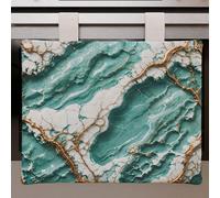 PETTI Artigiani Italiani - Cubre Horno Cocina Moderno Efecto mármol Azul, Cubre Horno de Cocina 40 x 50 cm, 100% Fabricado en Italia