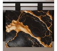 PETTI Artigiani Italiani - Cubre horno de cocina moderno efecto mármol negro y dorado, 40 x 50 cm, 100% fabricado en Italia