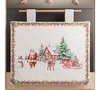 Petti Artigiani Italiani - Cubre Horno navideño para Cocina, Cubre Horno 40 x 50 cm, Cubre Horno Santas Land, 100% Made in Itay