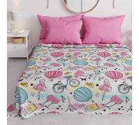 PETTI Artigiani Italiani, Cubrecamas Infantil, Primavera/Verano, Manta Ligera de una Plaza y Media de 225 x 260 cm, con Estampado Paris Chic, 100% Made in Italy