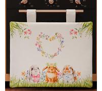 PETTI Artigiani Italiani - Cubrehornos de Pascua 40x50 cm, Cubre Horno Antimanchas Microfibra de Cocina, Decoración Festiva para Hornos, Protección Lavable, 100% Fabricado en Italia