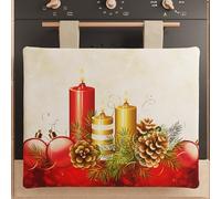 PETTI Artigiani Italiani - Cubrehornos Navideño 40x50 cm, Cubrehornos de Cocina Navidad, Decoración Navideña para Hornos, Cubrehornos Velas, 100%