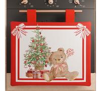 PETTI Artigiani Italiani - Cubrehornos Navideño 40x50 cm, Cubrehornos de Cocina Navidad, Decoración Navideña para Hornos, Cubrehornos Osito, 100%