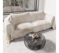 PETTI ARTIGIANI ITALIANI - Colcha Cama 260x250 cm Microfibra, Primavera Verano, Colchas Bouti Modernas, Edredón Cubrecama Ligero Doble, Hojas Beige, 100% Made in Italy