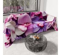 PETTI ARTIGIANI ITALIANI - Cubresofá Multiuso de Microfibra Antimanchas, Diseño 05 Floral 23, Lavable y Protector para Sofá, Colcha y Cubremesa - 400x270 cm - Made in Italy
