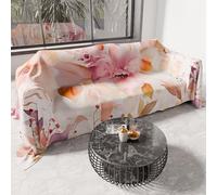 PETTI ARTIGIANI ITALIANI - Cubresofá Multiuso de Microfibra Antimanchas, Diseño 25 Floral 2, Lavable y Protector para Sofá, Colcha y Cubremesa - 400x270 cm - Made in Italy