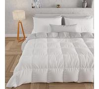 PETTI Artigiani Italiani - Edredón de Matrimonio Maxi de Invierno, edredón de Matrimonio Maxi, Color Liso, Doble Cara, Blanco, Gris, 100% Fabricado en Italia