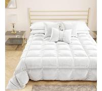 PETTI Artigiani Italiani - Edredón de Suave y cálido Terciopelo 350 g/m², edredón de Matrimonio, Reversible, edredón matrimonial: 260 x 270 cm, Blanco, 100% Fabricado en Italia