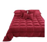 PETTI Artigiani Italiani - Edredón de Suave y cálido Terciopelo 350 g/m², edredón de Matrimonio, Reversible, Colcha matrimonial: 260 x 270 cm, Burdeos, 100% Made in Italy