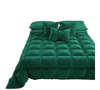 PETTI Artigiani Italiani - Edredón de Terciopelo Suave y cálido de 350 g/m², edredón Individual, Doble Cara, edredón Individual: 160 x 260 cm, Esmeralda, 100% Fabricado en Italia