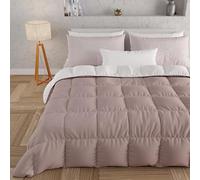 PETTI ARTIGIANI ITALIANI - Edredón Individual de Invierno, edredón Individual, Color Liso, Doble Cara, Rosa Antiguo, Blanco, 100% Fabricado en Italia