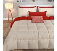 PETTI ARTIGIANI ITALIANI - Edredón Nórdico de Invierno 240x260 cm para Cama 135/150, Edredón Doble Cara Gris Burdeos, Microfibra Hipoalergénica 300g/m², Cálido y Suave, Made in Italy