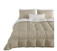PETTI ARTIGIANI ITALIANI - Edredón Nórdico de Invierno 260x270 cm para Cama 150/180, Edredón Doble Cara Café, Microfibra Hipoalergénica 300g/m², Cálido y Suave, Made in Italy
