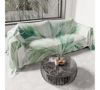 PETTI ARTIGIANI ITALIANI - Funda de sofá de Microfibra, 130 x 270 cm, Estampado de Palmeras y Salvia | Multiusos para sofás, colchas y manteles | Funda Protectora Lavable